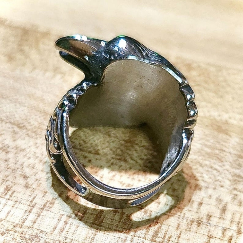 Viking Raven Ring Hugin and Munin Odin's Raven Ring Viking Twin  Stainless Steel - Picture 3 of 10